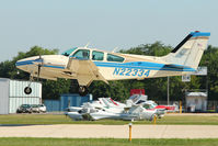 N22334 @ OSH - 1977 Beech E-55, c/n: TE-1111 arriving at 2011 Oshkosh - by Terry Fletcher