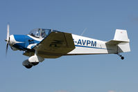 G-AVPM @ EGBR - Jodel D117 leaves after Breighton Airfield's Wings & Wheels Weekend, July 2011. - by Malcolm Clarke