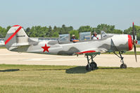 N444JA @ OSH - 1993 S C Aerostar S A YAK-52, c/n: 9311613 at 2011 Oshkosh - by Terry Fletcher