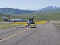 N56076 @ LVM - Taxiing to the grass strip at Mission Field Airport in Livingston Montana - by Gordon R. Sallee
