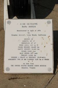 160024 @ NKT - Douglas A-4M Skyhawk Information Plaque at the Havelock Tourist & Event Center, Havelock, NC - by scotch-canadian