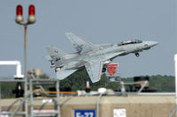 159619 @ KNTU - Nice hard bank just after takeoff by one of the F-14 demo aircraft. - by Gregg Stansbery
