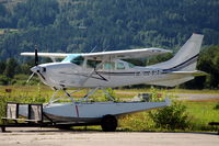 LN-ABE @ ENNO - Cessna U206 Stationair floatplane parked on the platform of Notodden airfield, Norway. - by Henk van Capelle