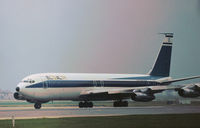 4X-ATX @ LHR - Boeing 707-358C of El Al Israel Airlines joining Runway 27L at Heathrow in November 1974. - by Peter Nicholson