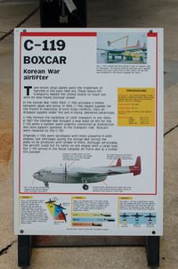 N3559 @ DOV - Information Plaque for the 1953 Fairchild C-119G-3E Flying Boxcar at the Air Mobility Command Museum, Dover AFB, DE - by scotch-canadian