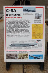 67-22584 @ DOV - Information Plaque for the 1967 McDonnell Douglas C-9A Nightingale at the Air Mobility Command Museum, Dover AFB, DE - by scotch-canadian