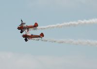 N707TJ - Off airport. Breitling 3 with Breitling 4 (SE-BOG) displaying on the first day of the Wales National Airshow, Swansea Bay, Wales, UK. - by Roger Winser