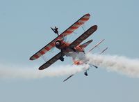 N707TJ - Off airport. Breitling 3 with Breitling 4 (SE-BOG) displaying on the second day of the Wales National Airshow, Swansea Bay, Wales, UK. - by Roger Winser