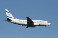 4X-EKE @ EBBR - Flight LY331 is descending to RWY 02 - by Daniel Vanderauwera