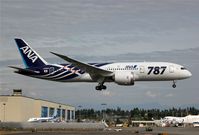 JA801A @ KPAE - KPAE/PAE The first conforming 787-881 ZA101 slated for delivery on Sept 26th to ANA is seen here returning after a test flight from Paine to northern California and back.