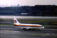N9054U @ LGA - Boeing 737-222 of United Airlines taxying to the terminal at La Guardia in the Summer of 1976. - by Peter Nicholson