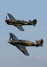 G-KITT @ EGTH - 45. Kittyhawk and Sea Hurricane at the glorious Shuttleworth Uncovered Air Display, September 2011 - by Eric.Fishwick