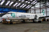 G-JEMA @ EGNH - former Emerald Airways ATP in storage at Blackpool Airport. - by Chris Hall