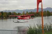 N4444Z @ LHD - Landing at Lake Hood Seaplane base Anchorage, AK - by BTBFlyboy