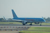 G-BYAY @ EGCC - Thomson Boeing 757 landed at Manchester Airport. - by David Burrell