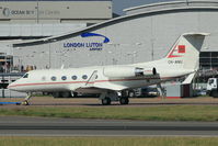 CN-ANU @ EGGW - Moroccan Govt Gulfstream III being towed back to hangar after completing engine runs - by Terry Fletcher