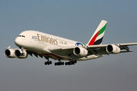 A6-EDN @ EGCC - Emirates A380 wearing Rugby World Cup 2011 special scheme - by Chris Hall