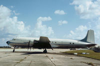 N2816J @ PBI - Former USAF C-118A 53-3281 as seen at West Palm Beach in November 1979. - by Peter Nicholson
