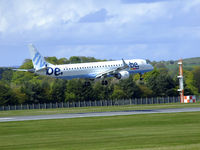 G-FBEJ @ EGPH - Flybe E190 Landing on runway 06 - by Mike stanners