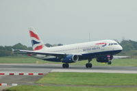 G-EUUO @ EGCC - British Airways Airbus A320-232 taking off. - by David Burrell