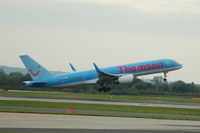 G-OOBR @ EGCC - Thomson Boeing 757-204 taking off. - by David Burrell