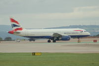 G-EUUU @ EGCC - British Airways Airbus A320-232 taxiing Manchester. - by David Burrell
