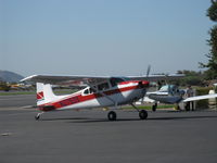 N2753X @ SZP - 1965 Cessna 180H, Continental O-470 230 Hp, taxi - by Doug Robertson