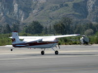 N2753X @ SZP - 1965 Cessna 180H, Continental O-470 230 Hp, landing roll Rwy 22 - by Doug Robertson