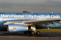 A6-EYE @ EGCC - Etihad logo jet with Manchester City Football Club titles - by Chris Hall