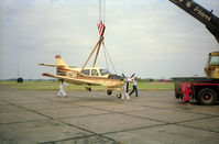 G-NATT @ NWI - Landing accident 1990's - by Peter Adams
