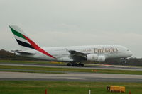 A6-EDL @ EGCC - Emirates Airbus A380 taking off - Manchester Airport - by David Burrell