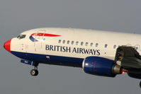 G-DOCX @ EGCC - British Airways B737 sporting a red nose - by Chris Hall