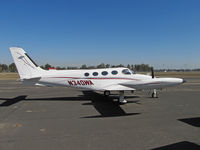 N340WA @ KTLR - 1972 Cessna 340 at Tulare, CA for International Ag Exposition - by Steve Nation
