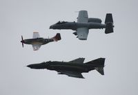 74-0643 @ NIP - QF-4E heritage flight with P-51 and A-10 - by Florida Metal