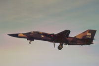 68-0063 @ EGQS - F-111E of the 77th Fighter Squadron/20th Fighter Wing based at RAF Upper Heyford on final approach to RAF Lossiemouth in the Summer of 1992. - by Peter Nicholson