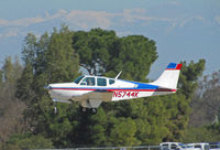 N5744K @ KTLR - Southern California-based 1964 Beech 35-B33 Bonanza climbing out from Tulare, CA - by Steve Nation