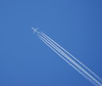 UNKNOWN @ EGFH - High flying Virgin Atlantic Airbus A340-642 eastbound over Swansea Airport - by Roger Winser