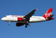 N530VA @ LAS - Virgin America gogo dancer N530VA (FLT VRD251) from John F Kennedy Int'l (KJFK) on short-final to RWY 25R.