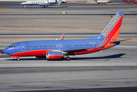 N423WN @ LAS - Southwest Airlines N423WN (FLT SWA1808) taxiing to the gate after arrival on RWY 1L from Ontario Int'l (KONT). - by Dean Heald