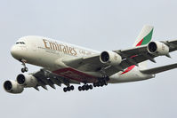 A6-EDK @ EGCC - Emirates A380 on finals to Manchester - by Terry Fletcher
