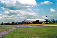 G-AZNC @ EGBB - In British Midland livery landing on RW/33 1970`s. - by Alan Pratt