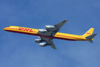 N804DH @ LAX - DHL Airways N804DH (FLT DHL532) climbing out from RWY 25R en route to San Francisco Int'l (KSFO).