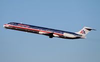 N557AN @ KLAX - An American MD-82 soars away with engines roaring - by Jonathan Ma