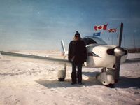 C-GOVS - Builder, Gilbert Smith(1942-2007) with C-GOVS in 1980 near Calgary Alberta. - by Glen Smith