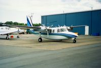 N9177 @ HYA - 1972 Aero Commander 500 S N9177 at Barnstable Municipal Airport, Hyannis, MA - July 1986 - by scotch-canadian