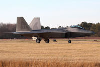 08-4153 @ LFI - USAF Lockheed Martin F-22A Block 35 Raptor 08-4153 with the 27th FS at Langley AFB, Virginia taxiing after returning from a mission.