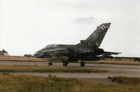 ZA492 @ EGQS - Tornado GR.1B, callsign Saxon 1, of 12 Squadron preparing to take-off on Runway 05 at RAF Lossiemouth in September 1994. - by Peter Nicholson