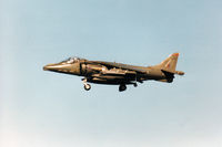 ZD328 @ EGQS - Harrier GR.7, callsign Rafair 620 Bravo, of 4 Squadron landing on Runway 23 at RAF Lossiemouth in September 1994. - by Peter Nicholson