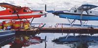 C-FOEE - C-FOEE at the Hatchet Lake, SK, dock with sister DHC-2 MKlll, C-FOEF (no longer existing under this ident)........aprox late 80's....... - by Darrel Giesbrecht (Luke)