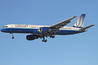 N585UA @ KORD - United Airlines Boeing 757-222, UAL908 arriving from Denver - KDEN, RWY 28 approach KORD. - by Mark Kalfas
